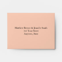 Custom Pre-Addressed Coral Wedding Envelopes