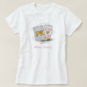 Custom Pre-Kindergarten Teacher Polka Dot Notebook T-Shirt