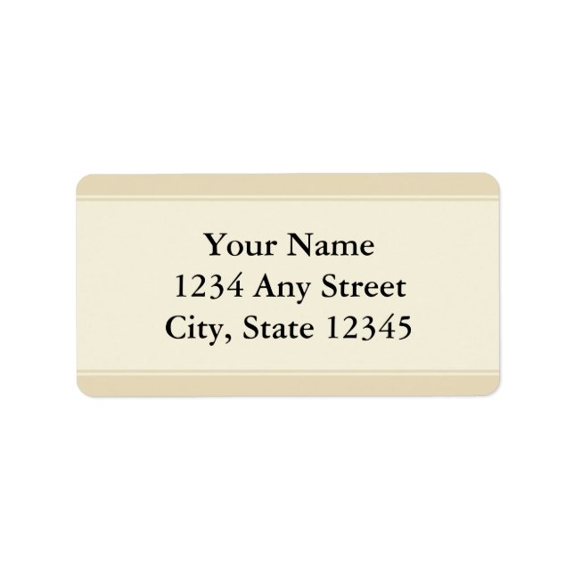 Custom Pre-Printed Address Labels - Ecru and Beige (Front)