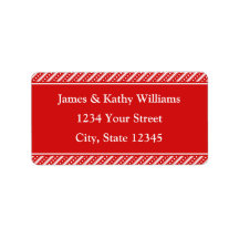 Custom Pre-printed Red Christmas Address Labels