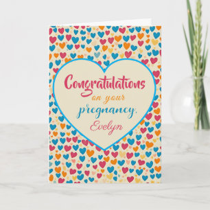 Custom Pregnancy Congratulations Card, Folded Card