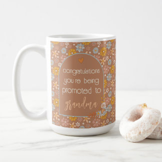 Custom Pregnancy Reveal Gift Boho Floral Coffee Mug