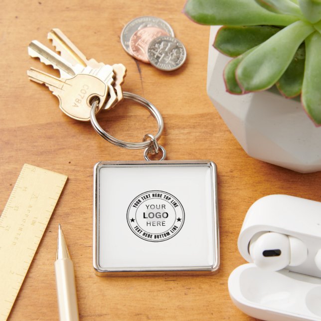 Custom Premium Square, Small Key Ring (Desk)