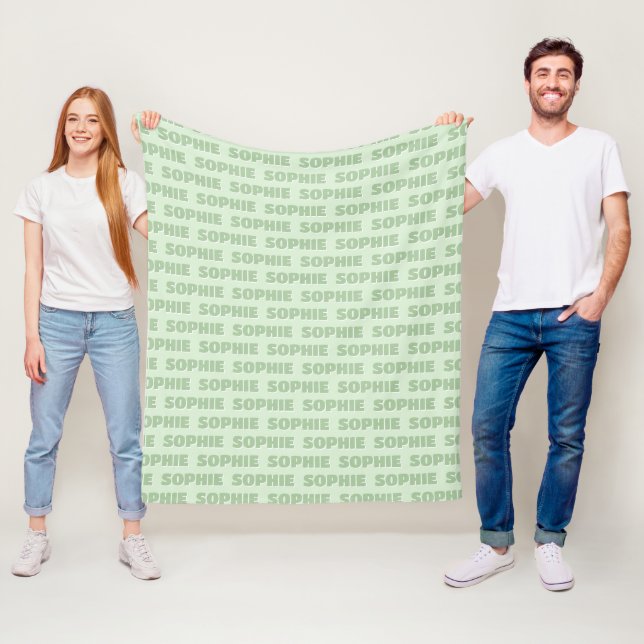 Custom Preppy Name Blanket Green (In Situ)