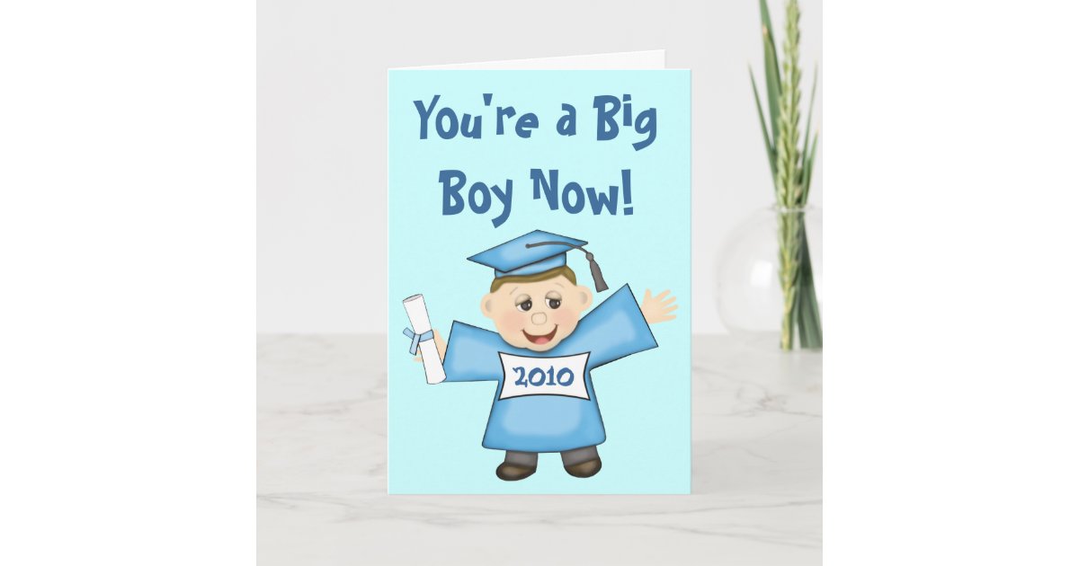 Custom Preschool Kindergarten Boy Graduation Card Zazzle Com Au