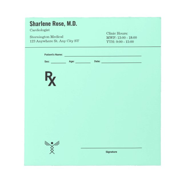 Custom Prescription Notepad – Editable Doctor RX (Front)