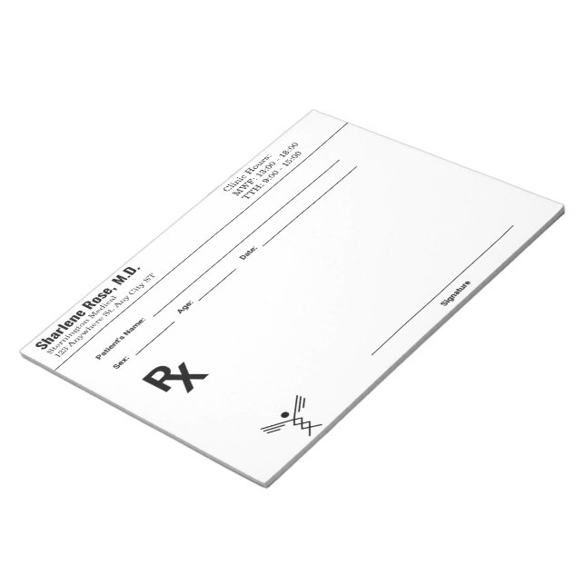 Custom Prescription Notepad – Editable Doctor RX  (Angled)