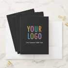 Custom Presentation Folder Logo Business Card Slot