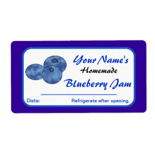 Custom Preserve Labels Blueberry Jam Add Name