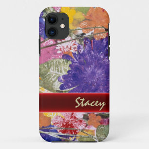 Custom pressed colourful flowers art iphone 5 case