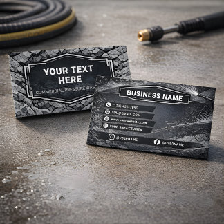 Custom Pressure Washing Concrete Fissure Gray Business Card