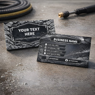 Custom Pressure Washing Concrete Fissure Grey Business Card