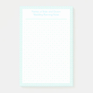 Custom Pretty Blue Dot Grid Wedding Plan Planner Post-it Notes