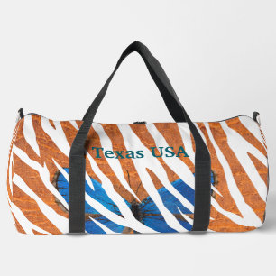 Custom pretty colourful natural pattern orange duffle bag