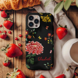 Custom Pretty Cute Colour Flowers Garden Hand Draw iPhone 16 Pro Case