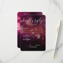 Custom Pretty Dark Pink Glitter Bokeh Wedding