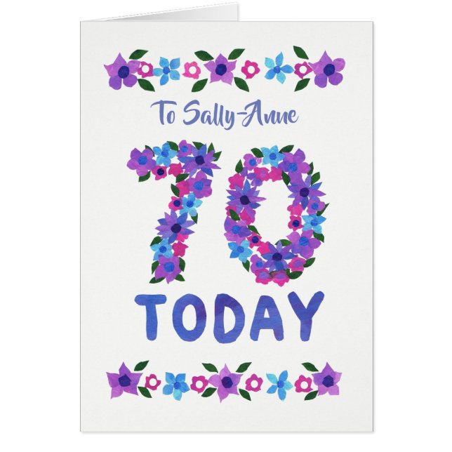 Custom Pretty Floral 70th Birthday, for Anyone (Front)