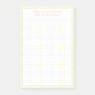 Custom Pretty Green Dot Grid Wedding Plan Planner Post-it Notes