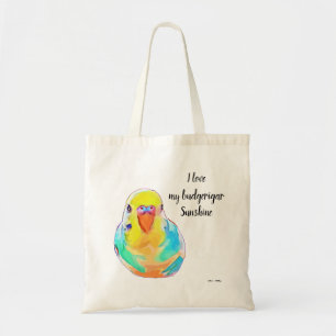 Custom Pretty I Love My Budgerigar Parakeet Tote Bag