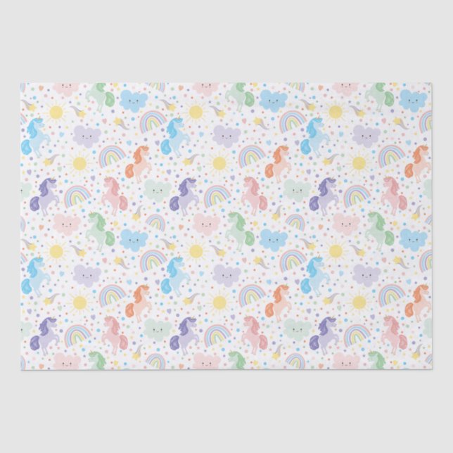Custom Pretty Little Unicorns Tissue Paper  (Front)