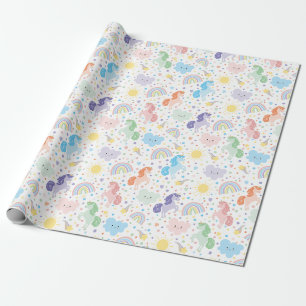 Custom Pretty Little Unicorns Wrapping Paper 