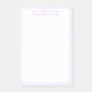 Custom Pretty Purple Dot Grid Wedding Plan Planner Post-it Notes