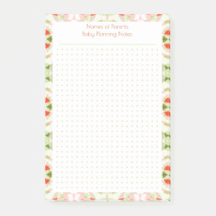 Custom Pretty Red Green Dot Grid New Baby Planner Post-it Notes