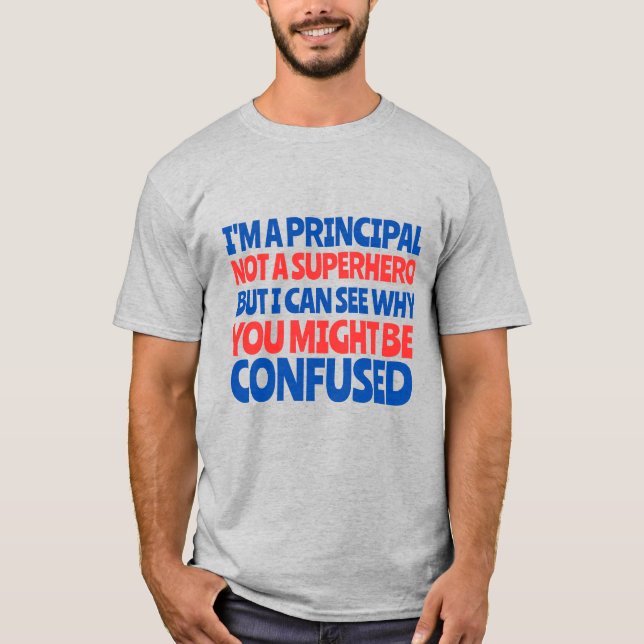 Custom Principal Funny Superhero Men's  T-Shirt (Front)