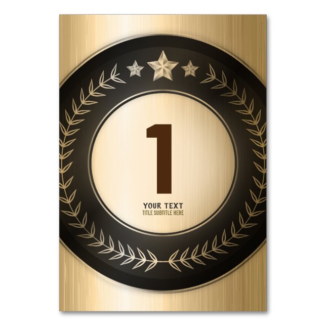 CUSTOM PRINT DIY gold Table Number EDITABLE (Front)