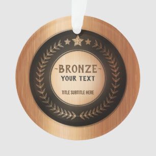 CUSTOM PRINT DIY MEDAL Bronze ADD YOUR LOGO edit Ornament