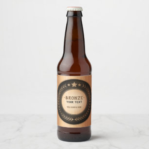 CUSTOM PRINT DIY MEDAL Bronze Champion EDITABLE Beer Bottle Label
