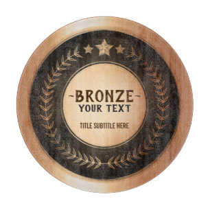 CUSTOM PRINT DIY MEDAL Bronze Champion EDITABLE Cutting Board
