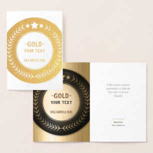 CUSTOM PRINT DIY MEDAL Bronze Champion EDITABLE Foil Card