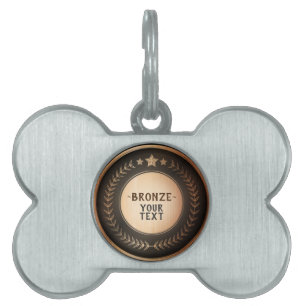 CUSTOM PRINT DIY MEDAL Bronze Champion EDITABLE Pet ID Tag