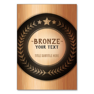 CUSTOM PRINT DIY MEDAL Bronze Champion EDITABLE Table Number
