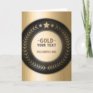 CUSTOM PRINT DIY MEDAL Gold #1 ADD YOUR LOGO edit Thank You Card