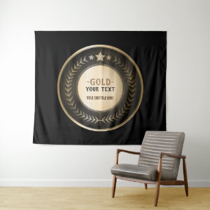 CUSTOM PRINT DIY MEDAL Gold #1 Champion EDITABLE Tapestry