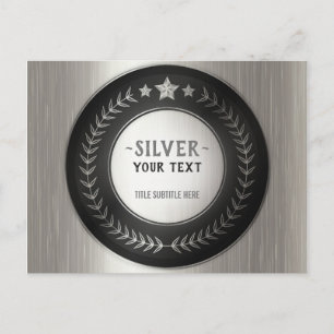 CUSTOM PRINT DIY MEDAL Silver ADD YOUR LOGO edit Postcard