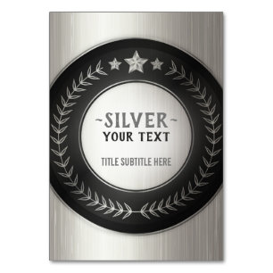 CUSTOM PRINT DIY MEDAL Silver ADD YOUR LOGO edit Table Number