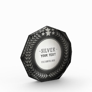 CUSTOM PRINT DIY MEDAL Silver Champion EDITABLE Photo Block