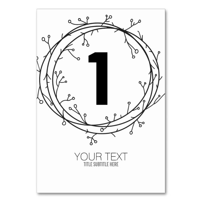 CUSTOM PRINT DIY Organic Table Number EDITABLE (Front)