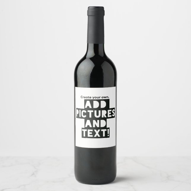Custom Print WINE BOTTLE Stick on LABELS (Front)