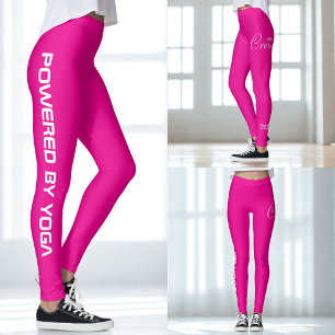 Custom Print Yoga Crew Dark Vibrant Pink Leggings
