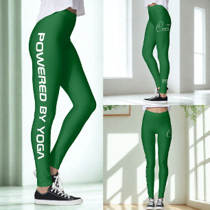 Custom Print Yoga Crew Forrest Green Leggings