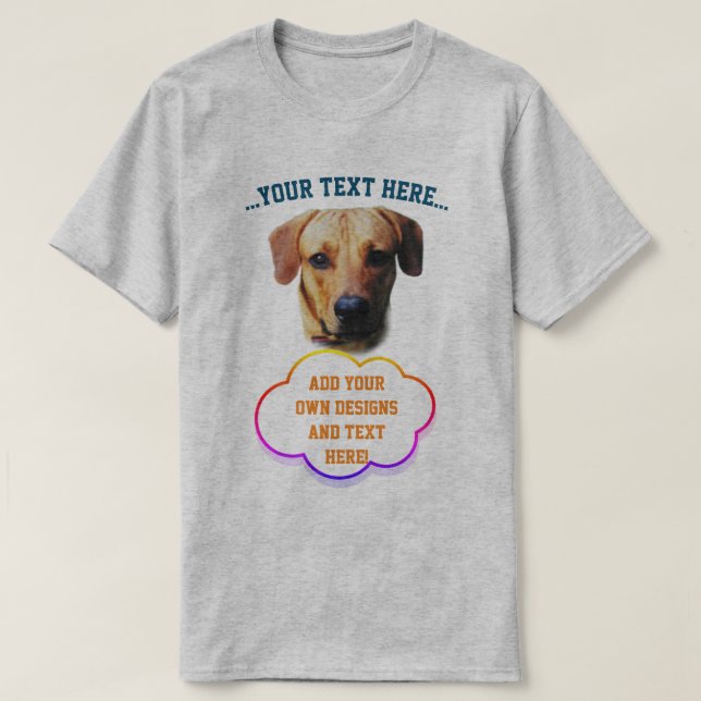 Custom Print Your Own Design On T-Shirt (Design Front)