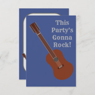 Custom Printed 12-String Guitar Party Invitations