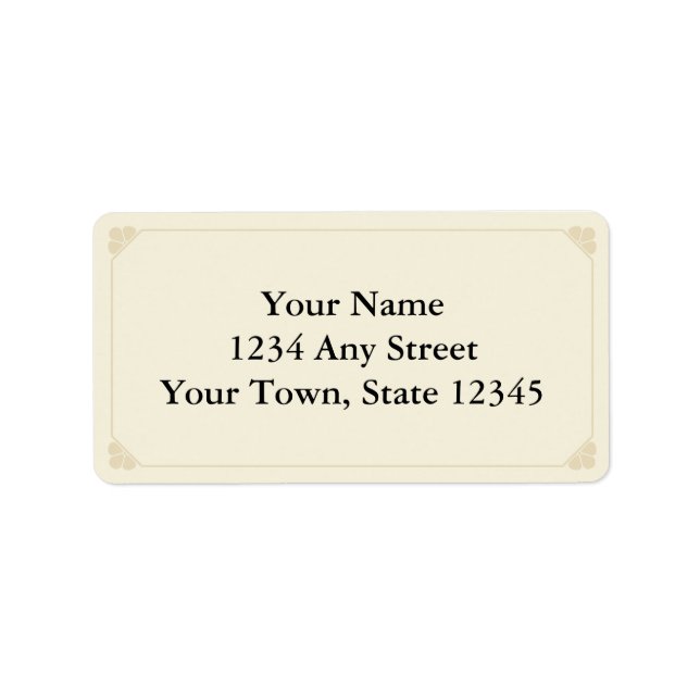Custom Printed Address Labels - Ecru & Beige (Front)
