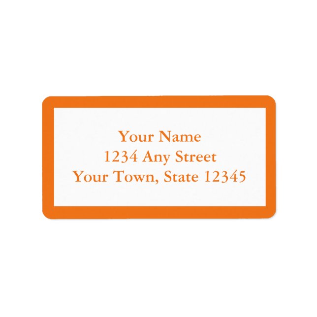 Custom Printed Address Labels - Medium Orange (Front)