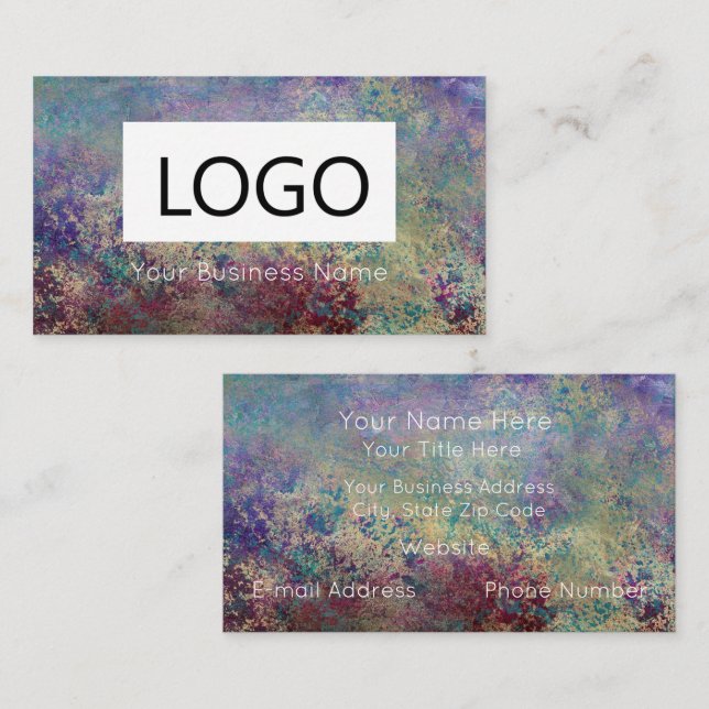 Custom Printed Business Cards - Peacock Colours (Front/Back)