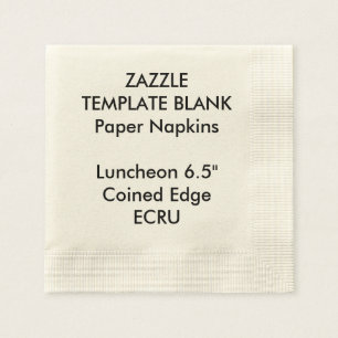 Custom Printed ECRU Coined Luncheon Paper Napkins